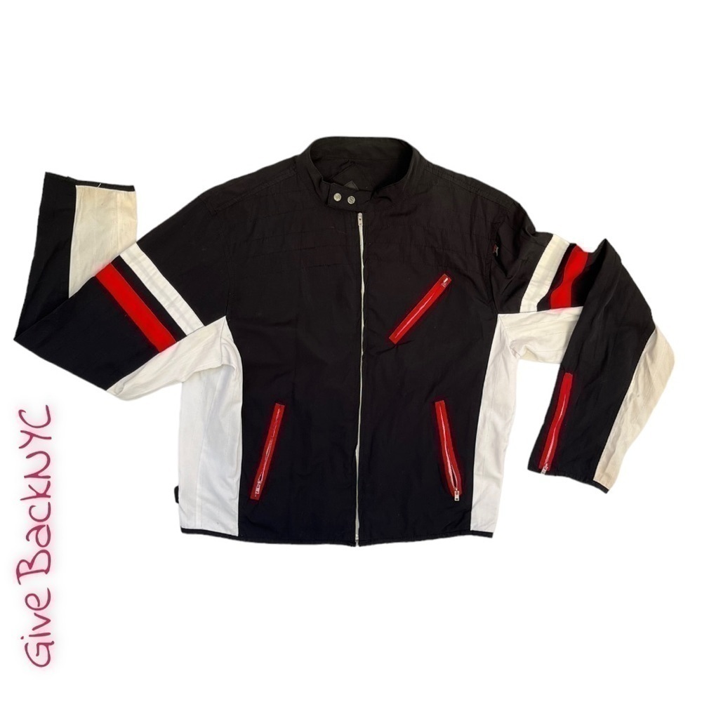 Vintage Zeus Windbreaker Black Red and White Size XL